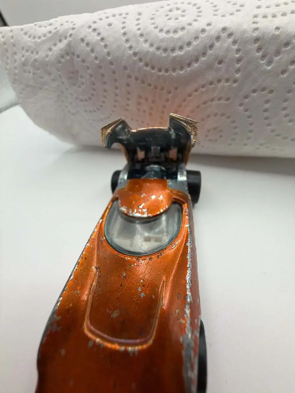 Vintage 1968 Hot Wheels Redline Turbofire Diecast Car Metallic Orange with Open